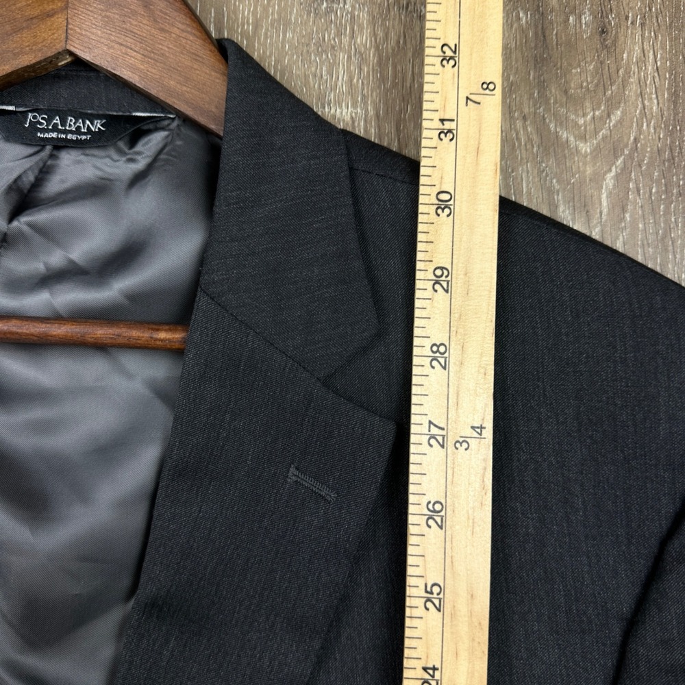 Jos A Bank Signature Collection Wool Blazer 44S Charcoal Grey Suit Jacket - Picture 8 of 11